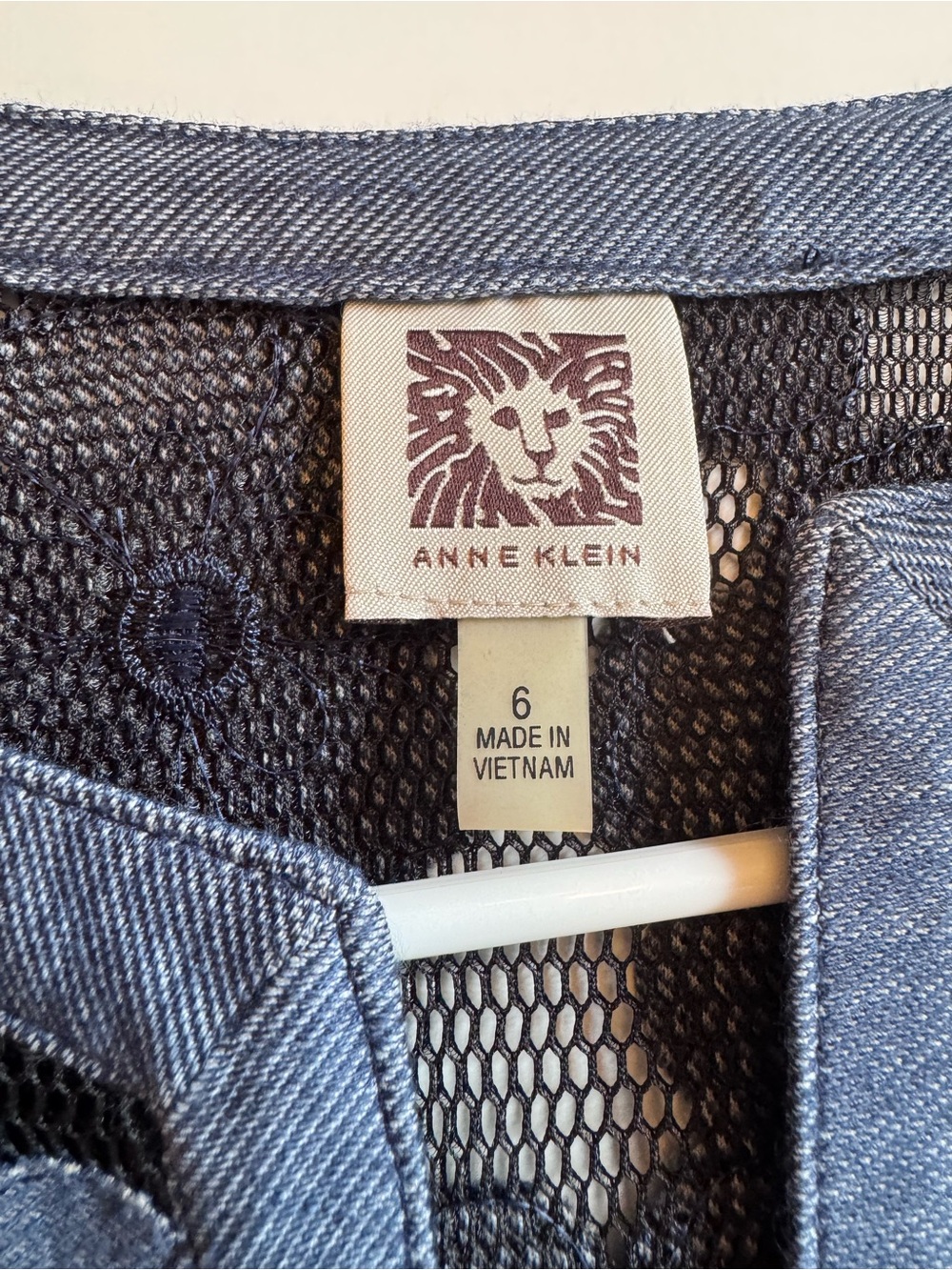 Anne Klein floral Black mesh chambray Jacket size 6 - Picture 4 of 12